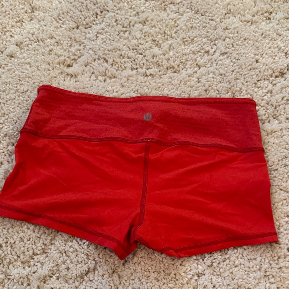 Women's Red Athletic Shorts